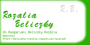 rozalia beliczky business card